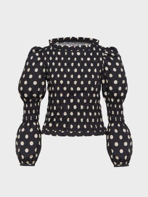 Antoon Blouse - Black/Ecru Spot