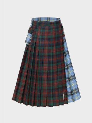 Anya Skirt - Blue/Brown Tartan