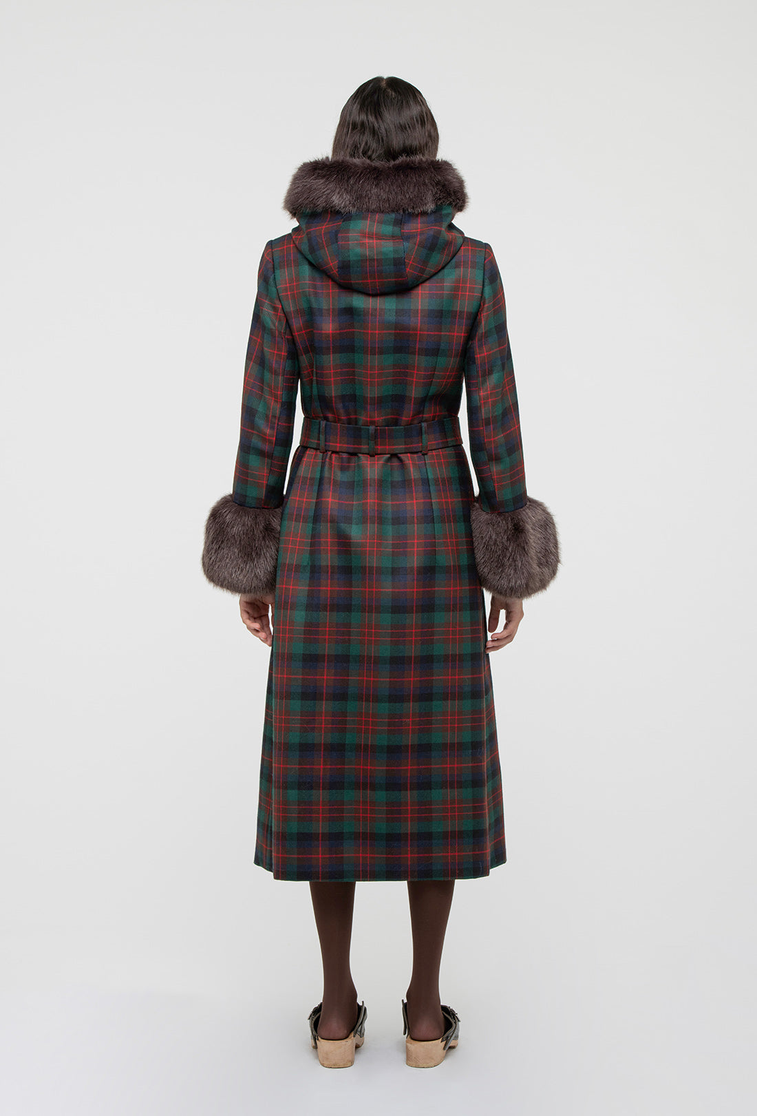 Athella Coat - Chocolate Brown/Red Tartan - Image 6