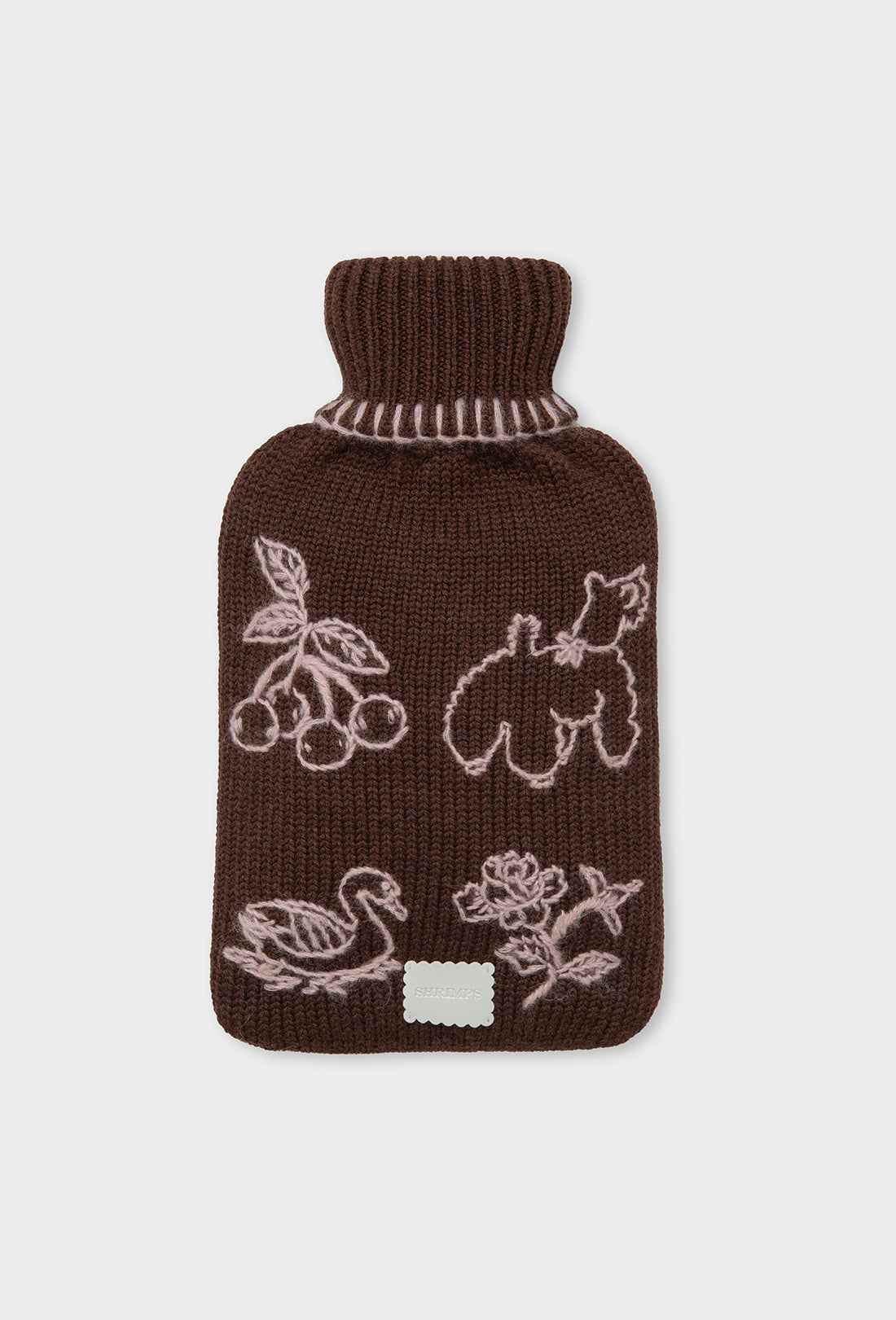 Babette Hot Water Bottle - Chocolate Brown/Pink