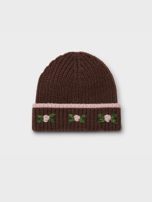 Birdie Beanie - Chocolate Brown/Pale Pink