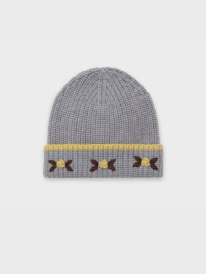 Birdie Beanie - Pale Grey/Dusty Yellow