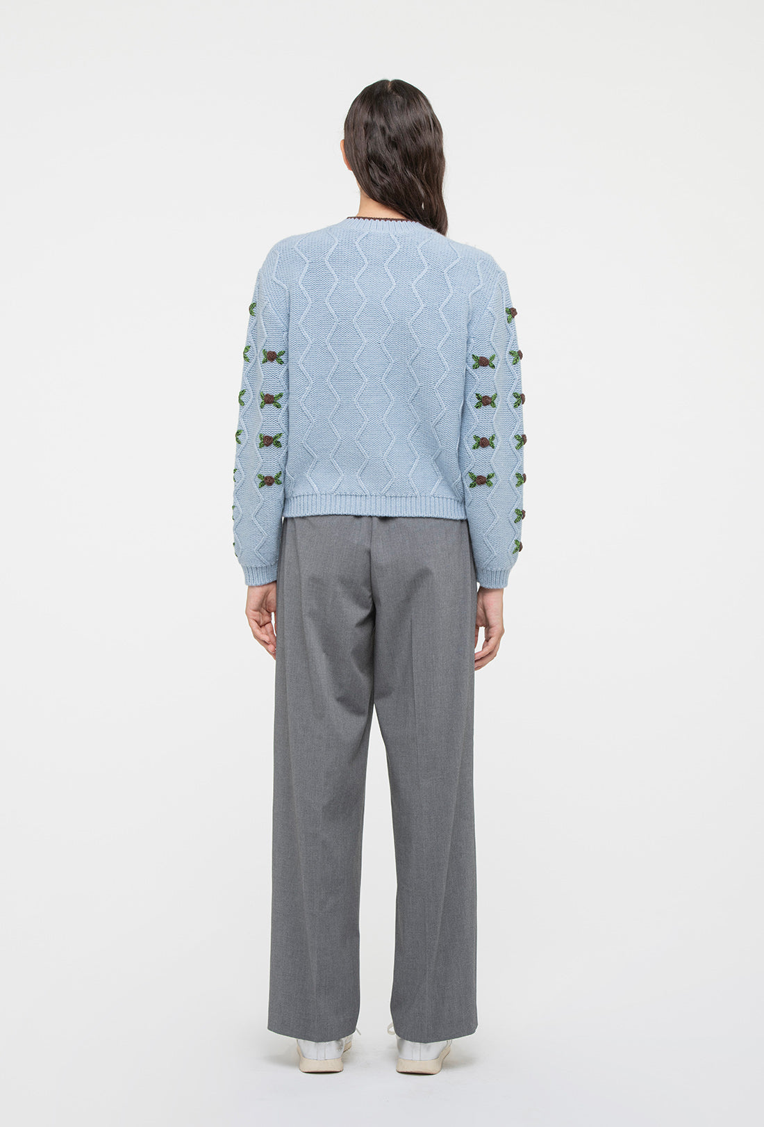 Bloom Cardigan - China Blue/Chocolate Brown - Image 5