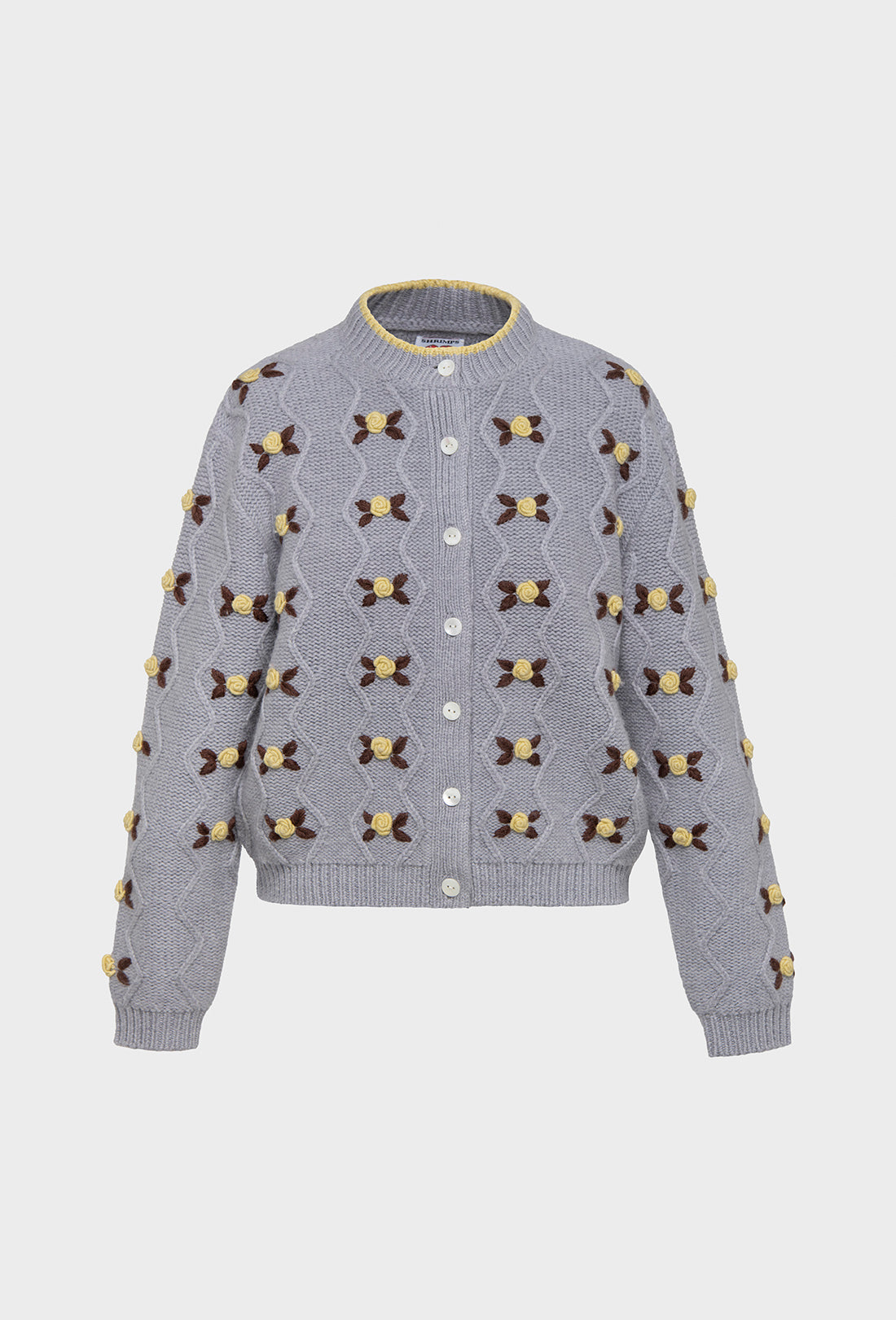 Bloom Cardigan - Pale Grey/Dusty Yellow