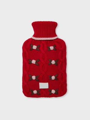 Cecile Hot Water Bottle - Rose Red/Pale Pink