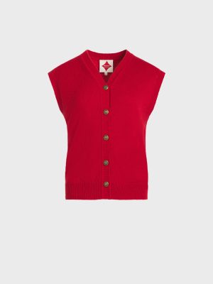 Shrimps x Reformation Clover Cashmere Vest - Sundried Tomato