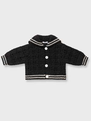 Dovie Baby & Kids Cardigan - Black/Cream