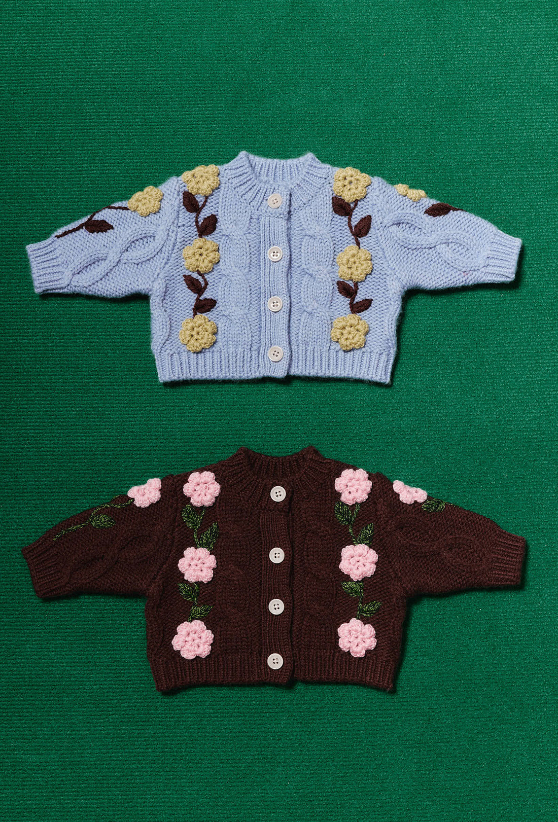 Gretel Baby & Kids Cardigan - China Blue/Dusty Yellow - Image 2