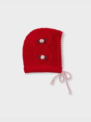Mamie Baby & Kids Bonnet - Rose Red/Pale Pink