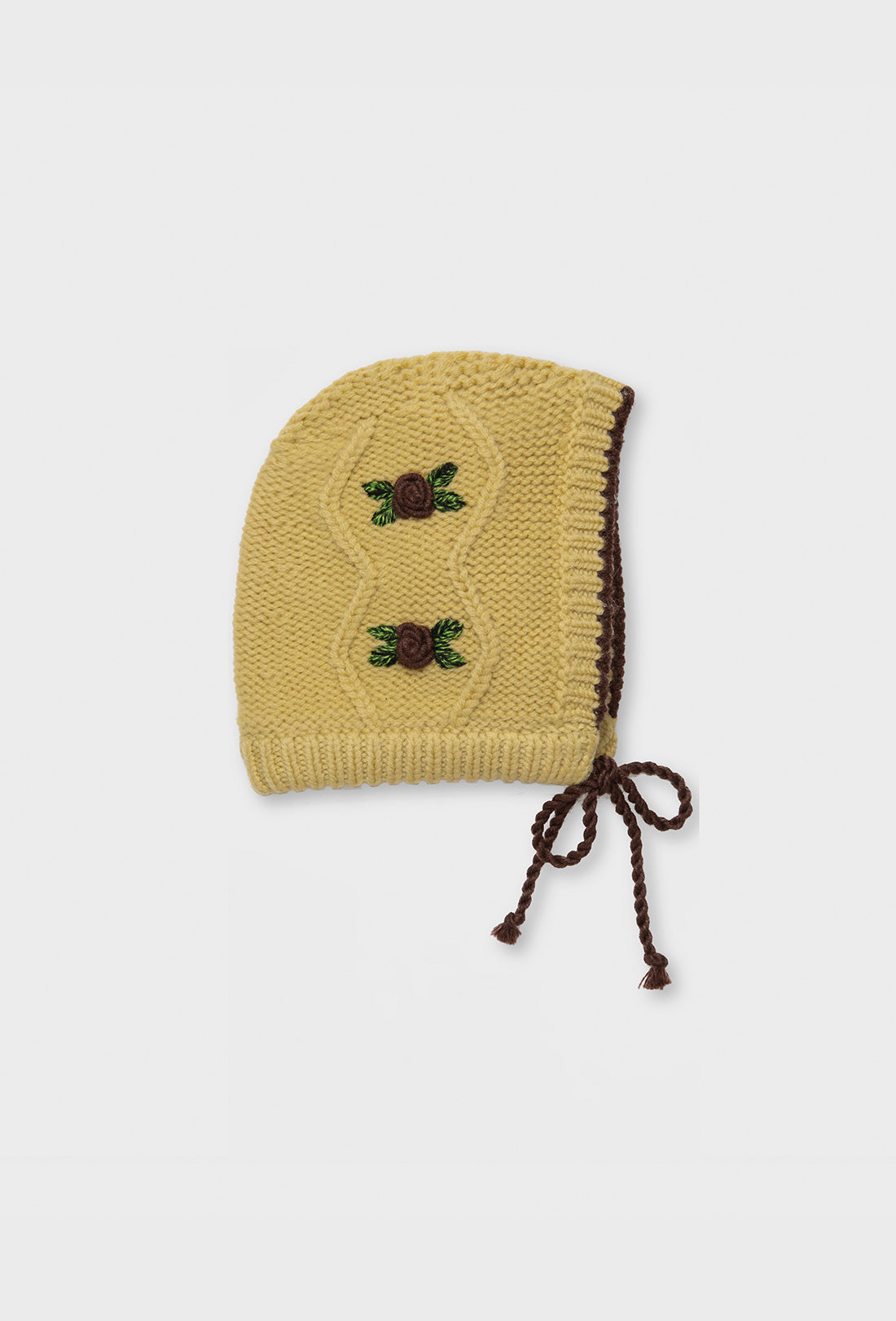 Mamie Baby & Kids Bonnet - Dusty Yellow/Chocolate Brown