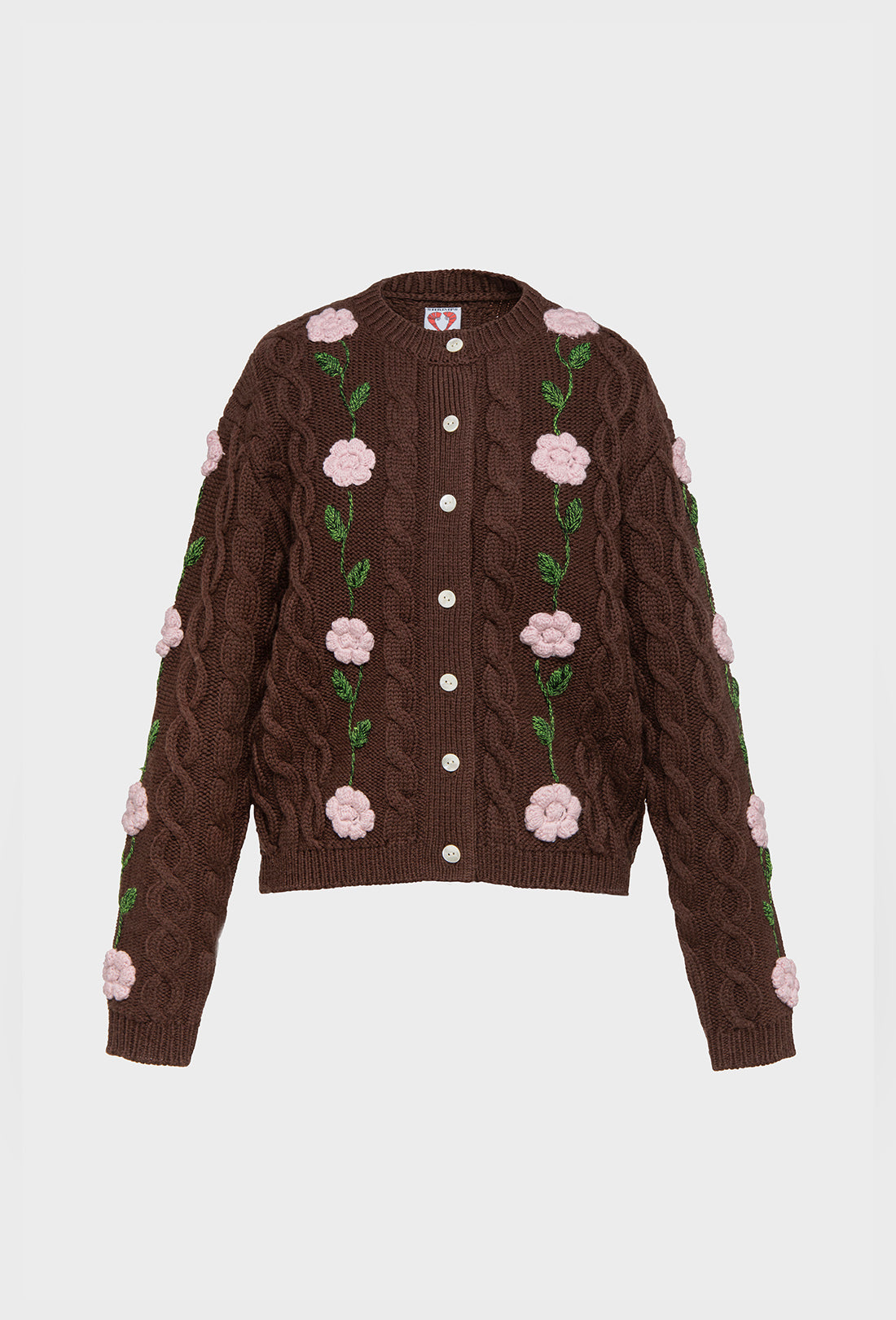 Minnie Cardigan - Chocolate Brown/Pale Pink