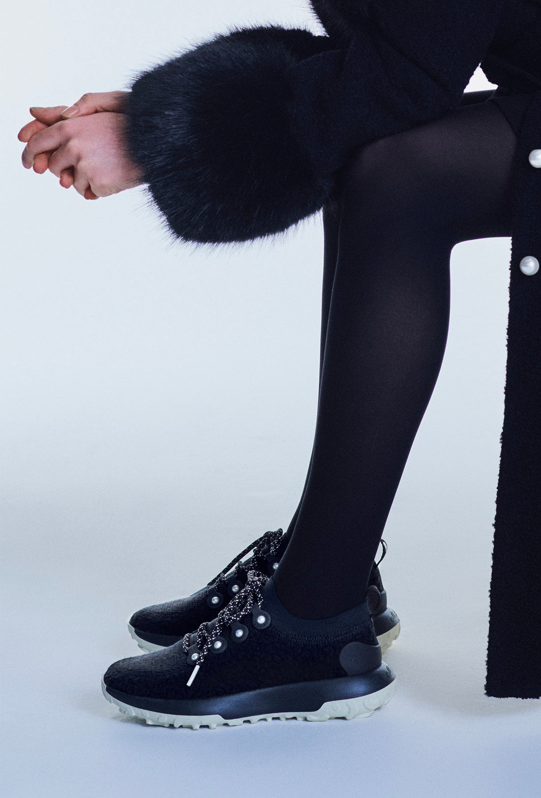 Shrimps x Allbirds Trail Runner Fluff - Black/Pearl - Image 8