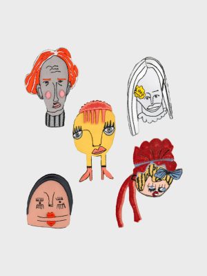 Set of 5 Archive Mystery Badges - Faces 1