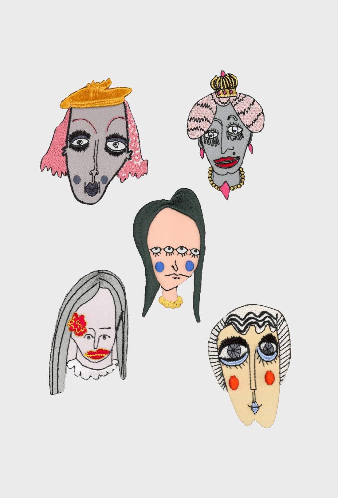 Set of 5 Archive Mystery Badges - Faces 2