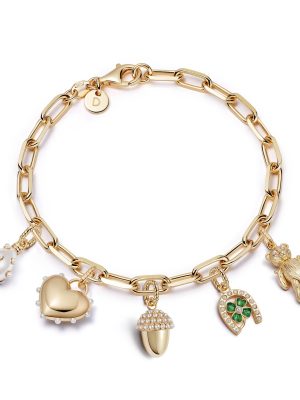 Shrimps Charm Bracelet 18ct Gold Plate