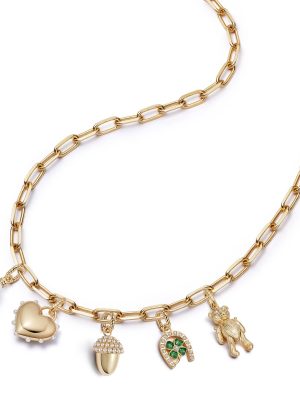 Shrimps Charm Necklace Layering Set 18ct Gold Plate