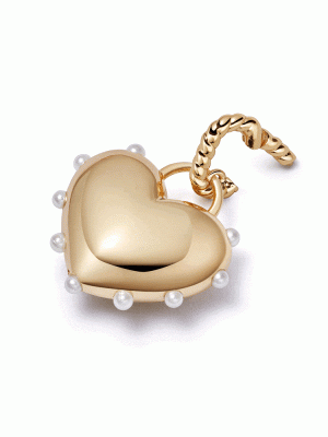 Shrimps Chubby Heart Charm 18ct Gold Plate