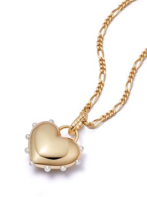 Shrimps Chubby Heart Necklace 18ct Gold Plate