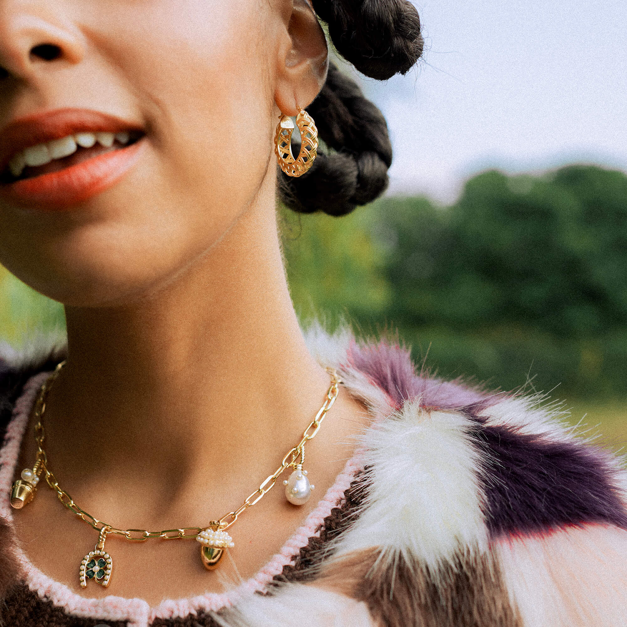 Shrimps Chunky Chain Necklace 18ct Gold Plate - Image 2