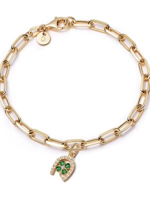 Shrimps Clover Charm Bracelet 18ct Gold Plate