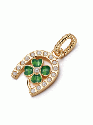 Shrimps Clover Charm Pendant 18ct Gold Plate