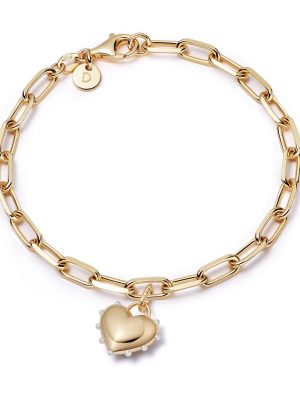 Shrimps Heart Charm Bracelet 18ct Gold Plate