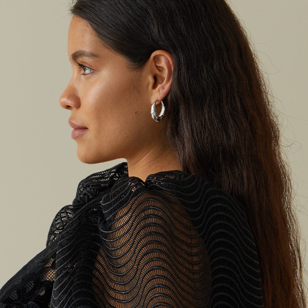 Shrimps Lucky Horseshoe Hoop Earrings Sterling Silver - Image 4