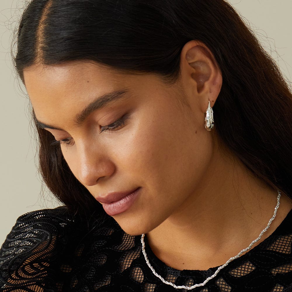 Shrimps Lucky Horseshoe Hoop Earrings Sterling Silver - Image 5