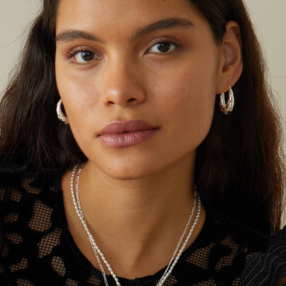 Shrimps Lucky Horseshoe Hoop Earrings Sterling Silver - Image 2