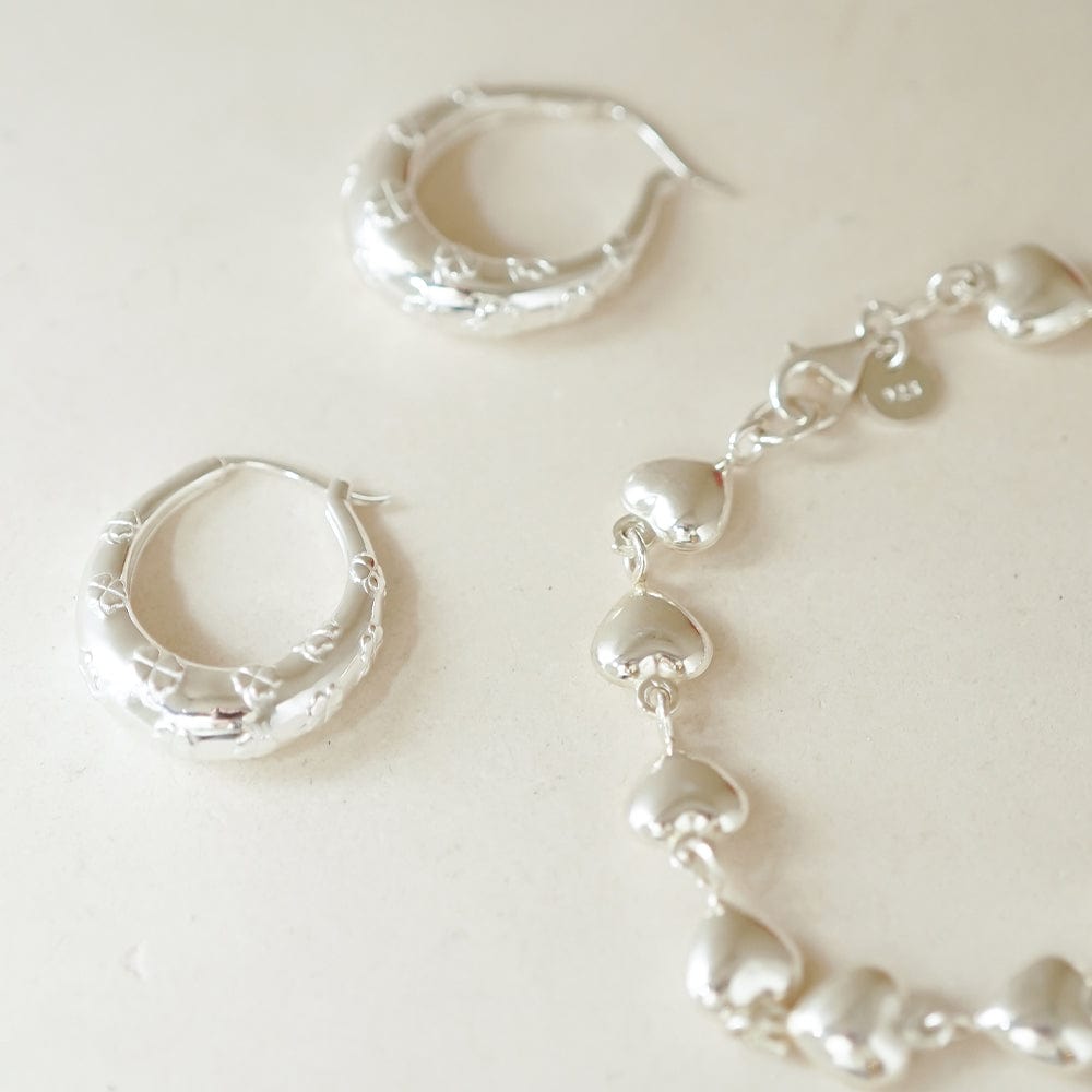 Shrimps Lucky Horseshoe Hoop Earrings Sterling Silver - Image 3