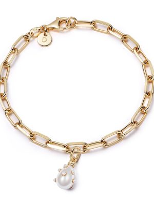 Shrimps Pearl Charm Bracelet 18ct Gold Plate