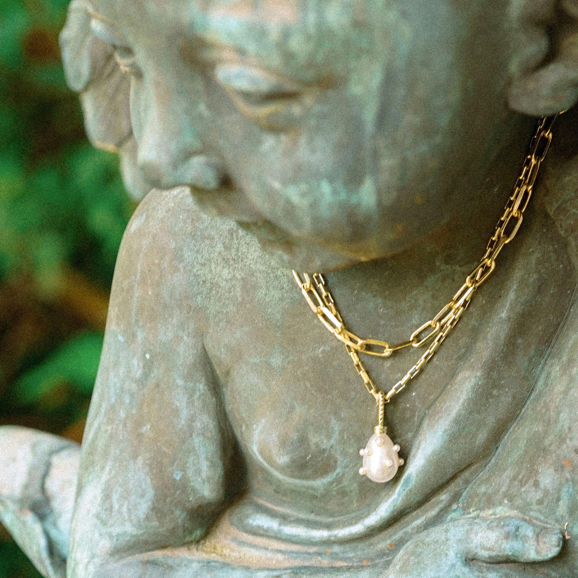 Shrimps Pearl Charm Necklace 18ct Gold Plate - Image 3