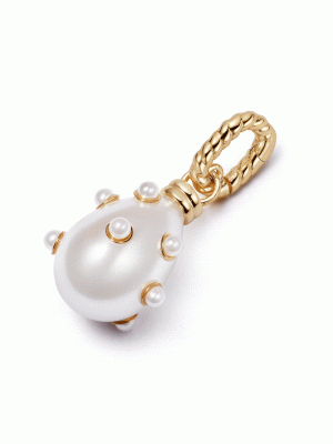 Shrimps Pearl Charm Pendant 18ct Gold Plate