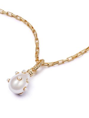 Shrimps Pearl Charm Necklace 18ct Gold Plate