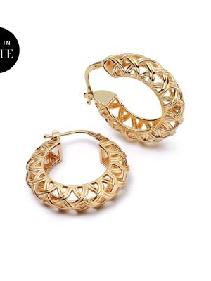 Shrimps Woven Maxi Hoop Earrings 18ct Gold Plate